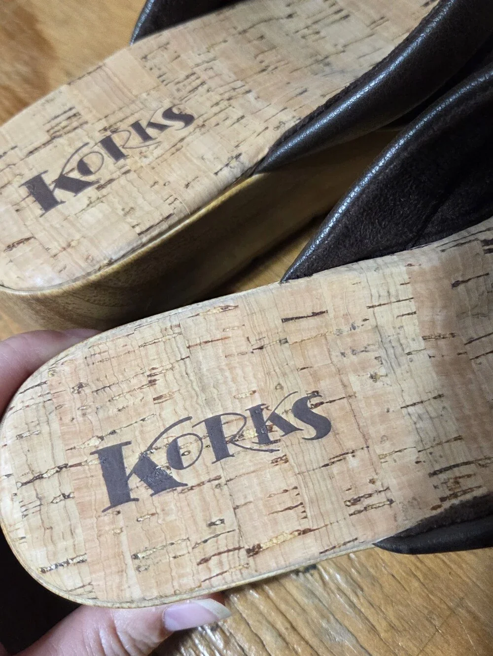 Kork Ease Faithe Brown Leather Platform‎ Sandals Slide On Womens Size 8M New